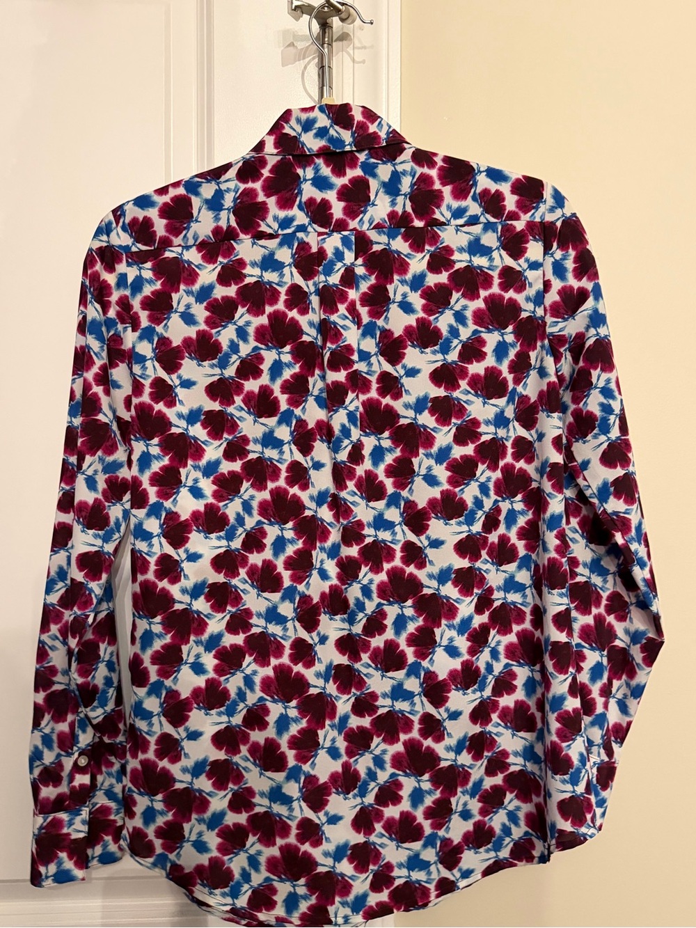 Banana Republic Floral Blouse in Pink & Blue on White